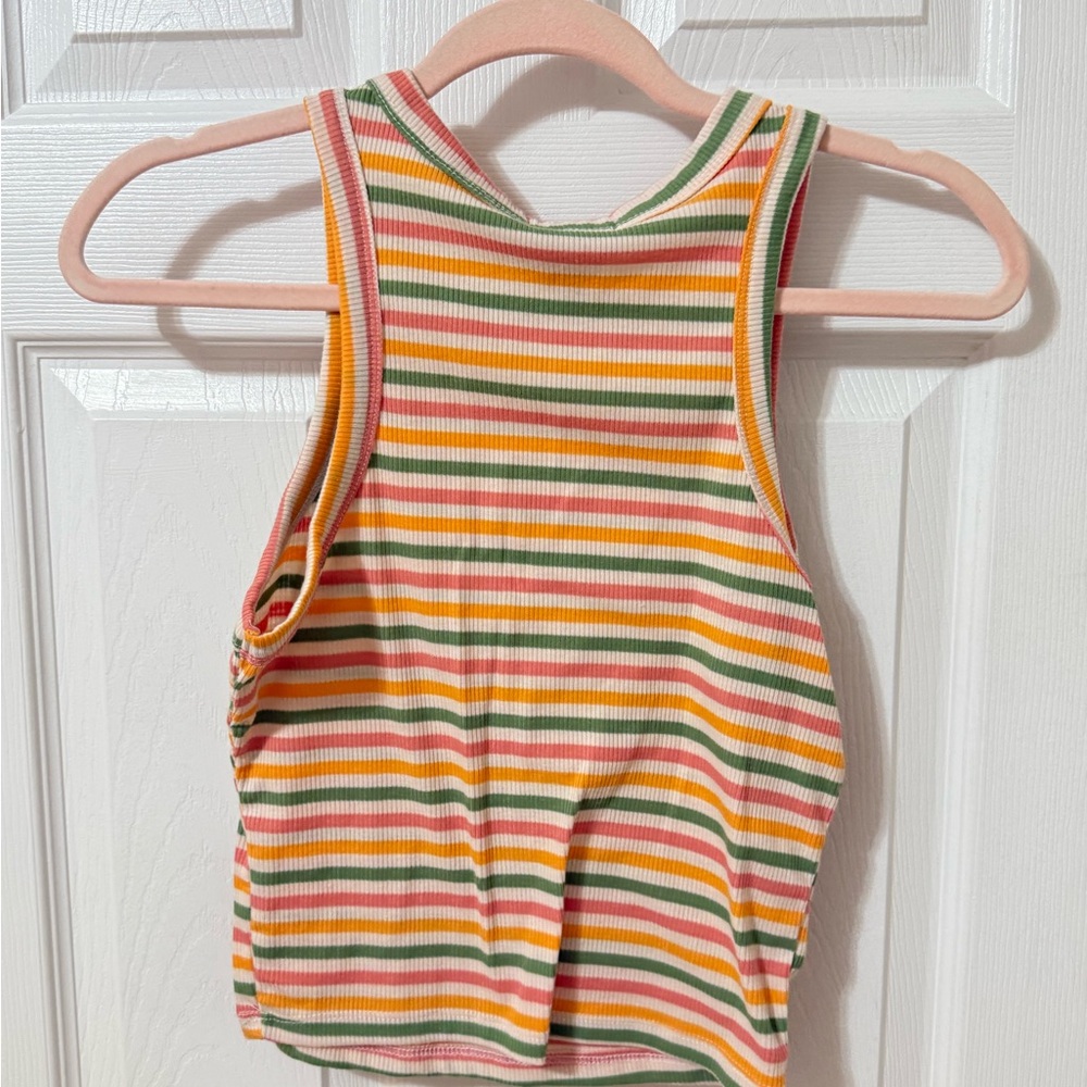 Striped Sleeveless Ribbed Top - Picture 2 of 2